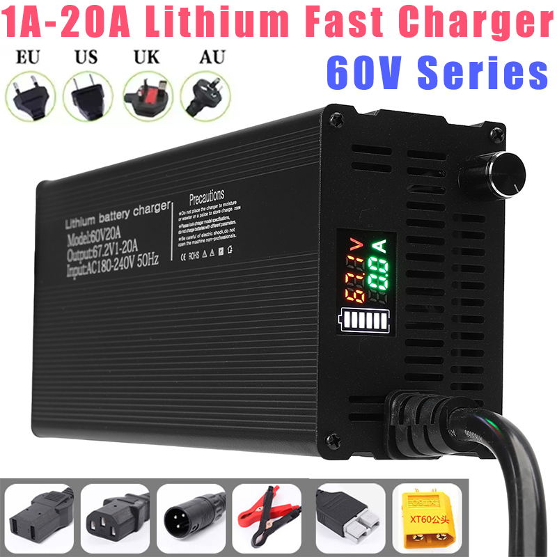 84V 20A Smart Charger - Lithium Battery Chargers Adjustable Current 60V
